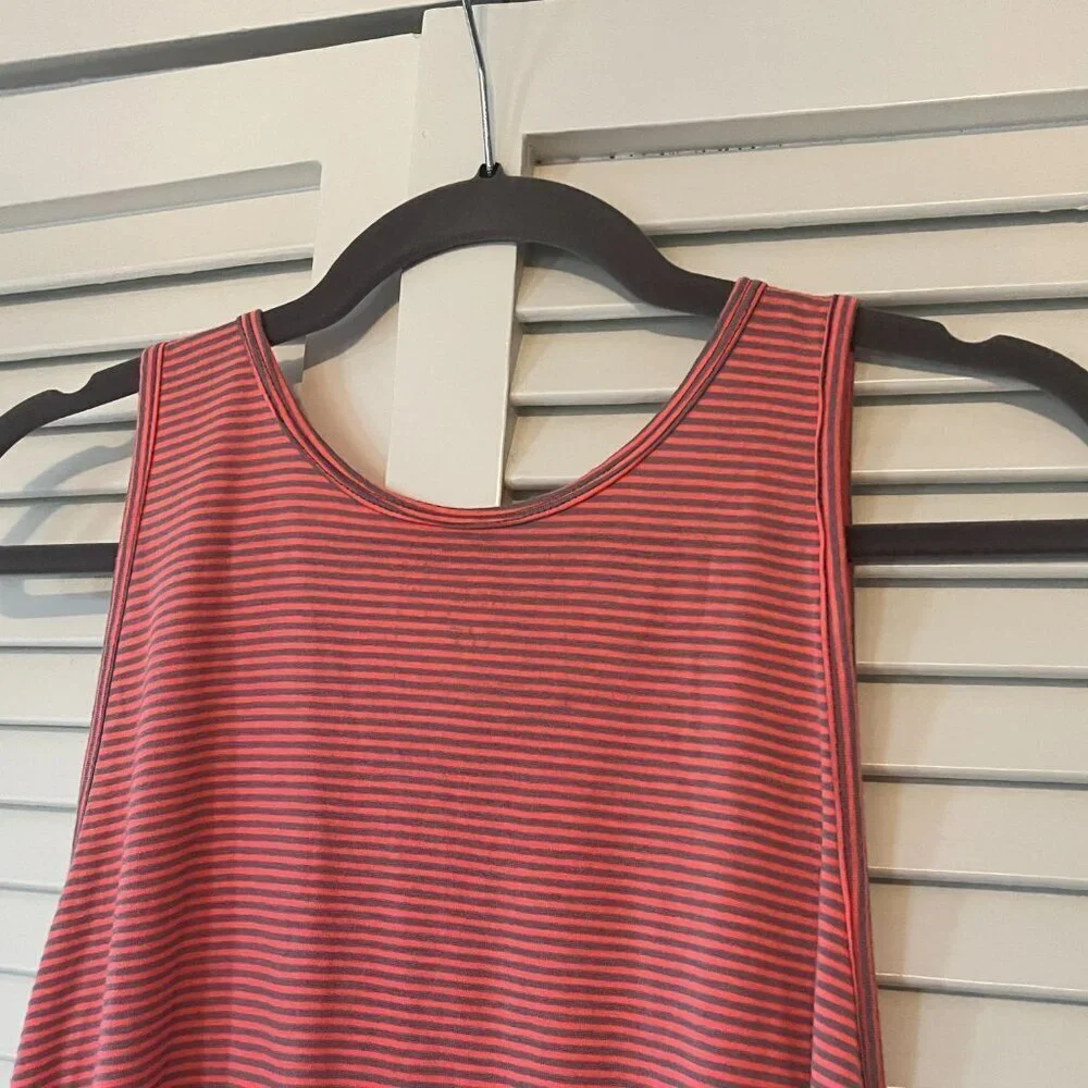 Free People We the Free tank top striped small pink grey coral